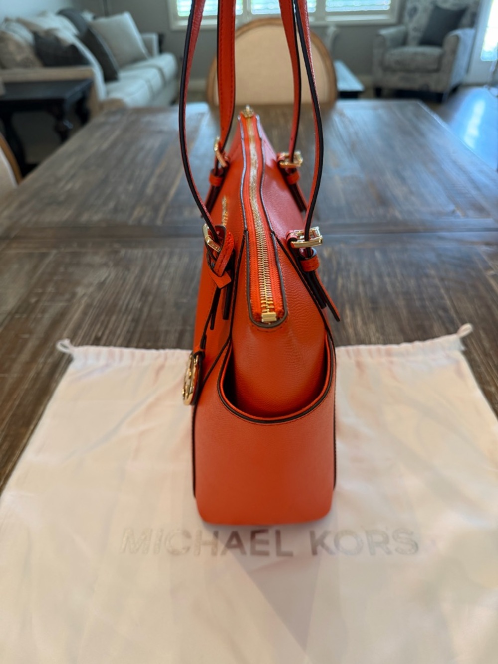 MICHAEL KORS Clementine Orange Saffiano Leather Tote - Picture 5 of 16
